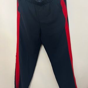 Banana Republic pants featuring sleek  stripes running down each side.